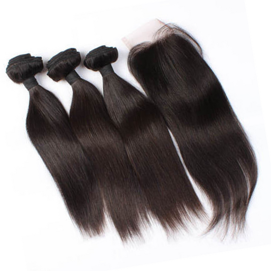 Brazilian Straight Raw 3 Bundle Deal + Closure